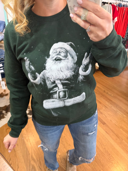 Kris Kringle Forest Green Graphic Sweatshirt