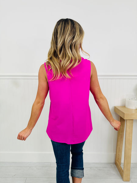 Crushed Magenta Sun-Cool Zip Tank