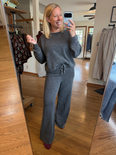 Black Vintage Wash Sweater