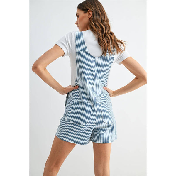 Mica Blue Pinstripe Denim Overalls