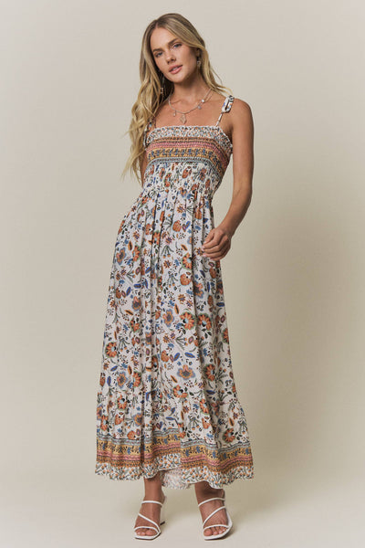 Floral Smocked Top Maxi Dress