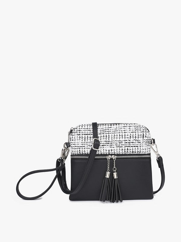 Tara Tweed Crossbody in White