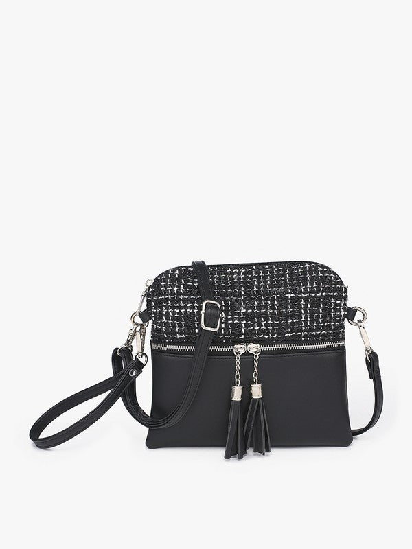 Tara Tweed Crossbody in Black