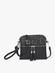 Tara Tweed Crossbody in Black