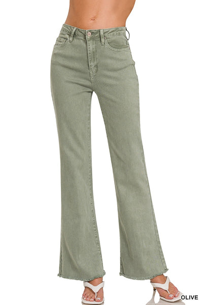 Olive Wide Leg Jeans