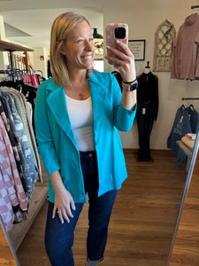 Magic 3/4 Sleeve Blazer in Tropic Teal