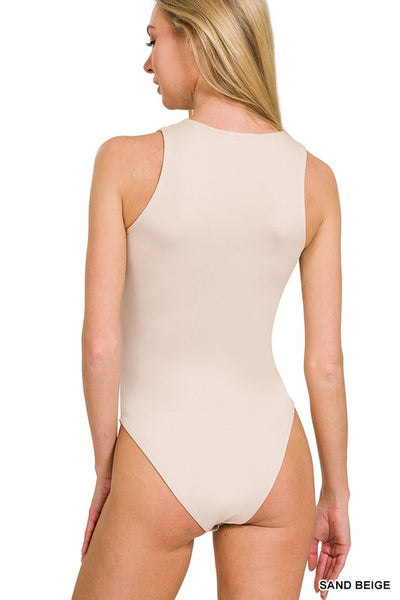 Nude Sleeveless Padded Bodysuit