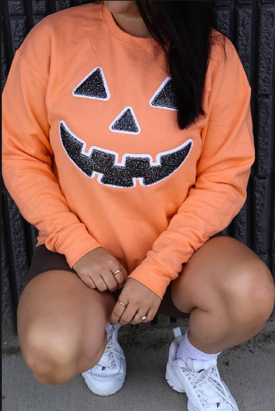 Pumpkin Sparkle Applique Sweatshirt
