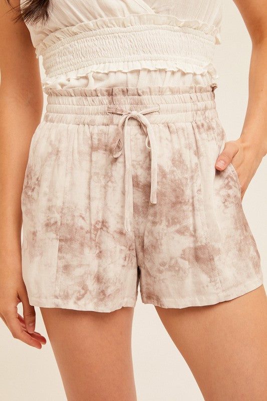 Tie-Dye Mocha Shorts