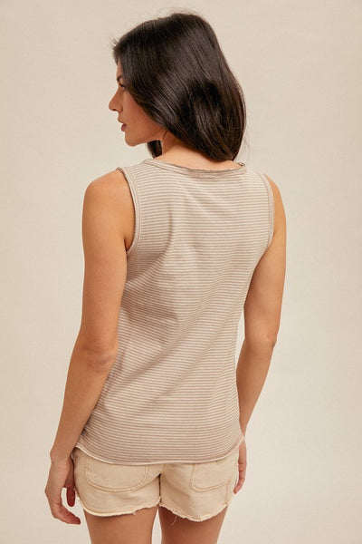 Earl Grey Pin Stripe Tank Top