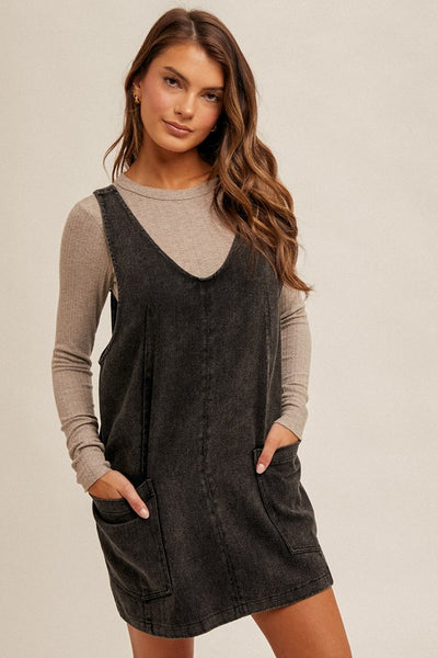 Black Mineral Wash Jumper