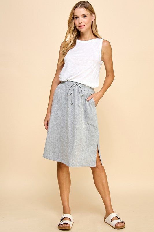 Heather Grey Midi Skirt