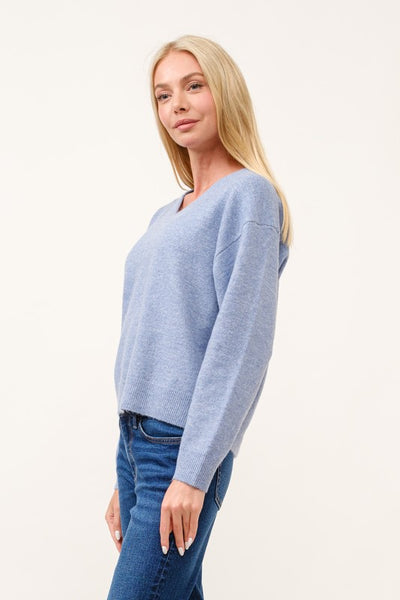 Baby Blue V-Neck Pullover Sweater