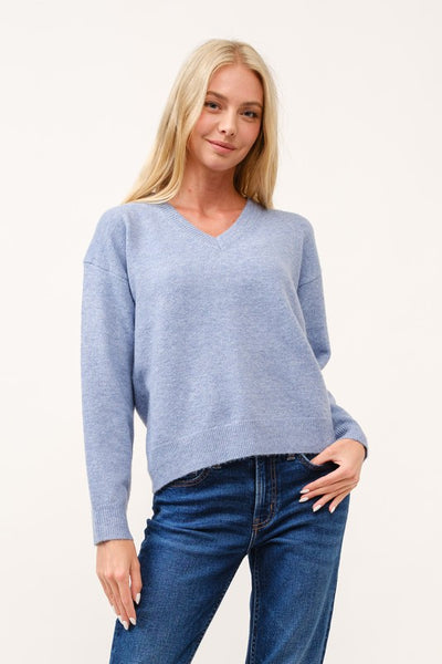 Baby Blue V-Neck Pullover Sweater