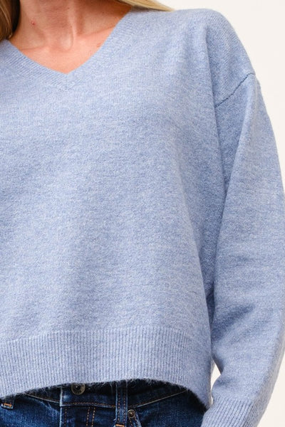 Baby Blue V-Neck Pullover Sweater