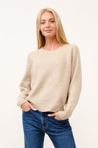 Khaki Ribbed Crewneck Sweater