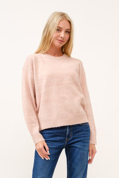 Dusty Pink Crewneck Pullover Sweater