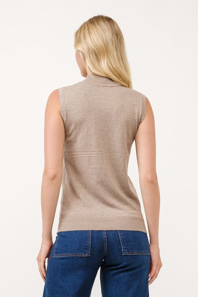 Oatmeal Mock Neck Sweater Tank