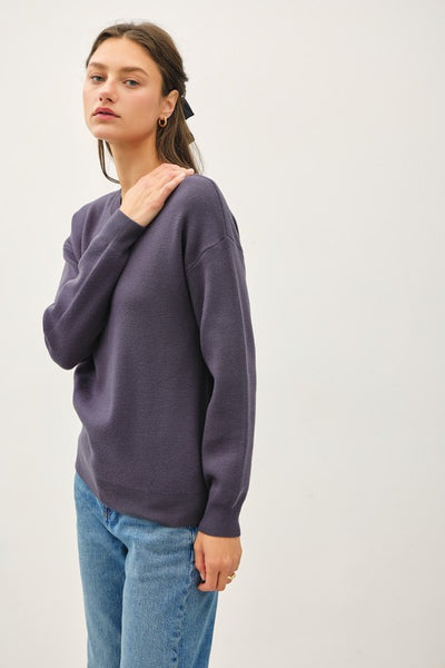 Charcoal Blue Soft Classic Sweater