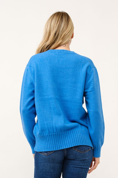 Ocean Blue Cable Sweater