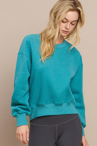 Teal Everwarm Fleece Crewneck