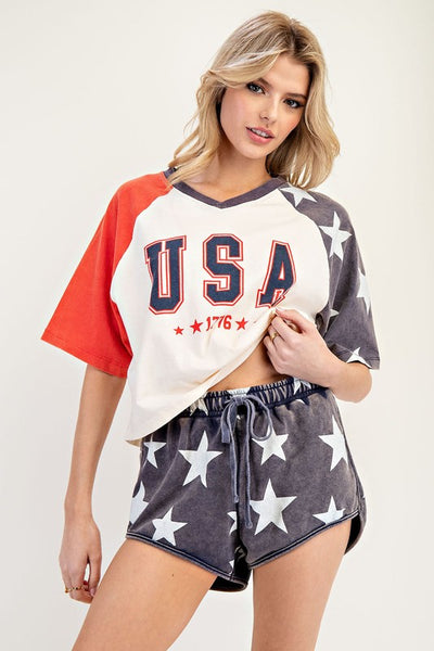 Mineral Washed Star Shorts