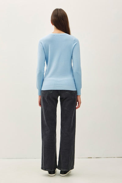 Sky Blue Crewneck Pullover Sweater