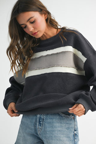 Charcoal Color-Block Sweatshirt