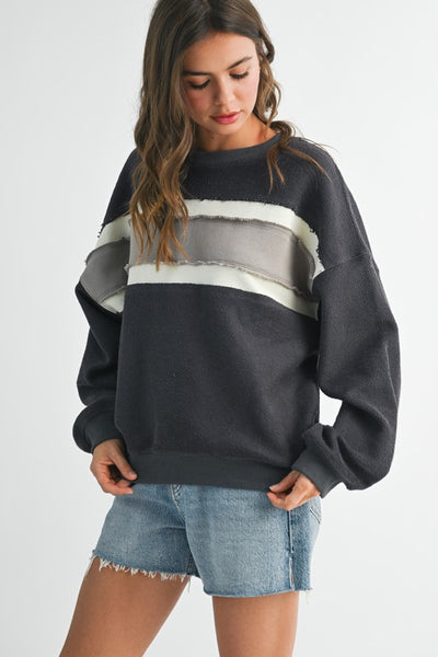 Charcoal Color-Block Sweatshirt