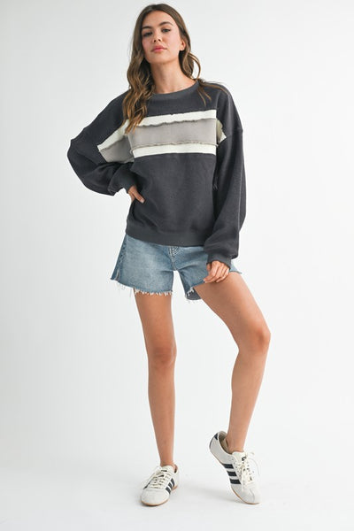 Charcoal Color-Block Sweatshirt