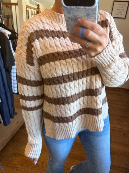 Oatmeal & Mocha Side Slit Sweater