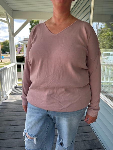 Cozy Sweater in Mauve (S-3XL)