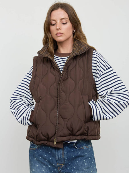 Chocolate Quilted Puffer Vest
