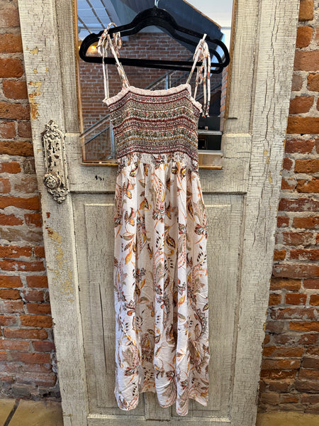 Ivory Boho Paisley Maxi Dress