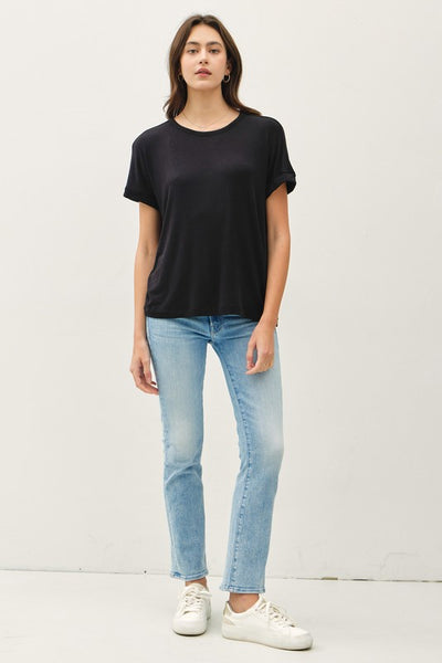 Black Lightweight Modal Basic Tee