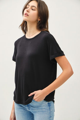 Black Lightweight Modal Basic Tee