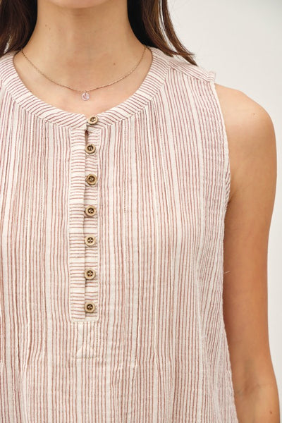 Amber Striped Linen Tank Top