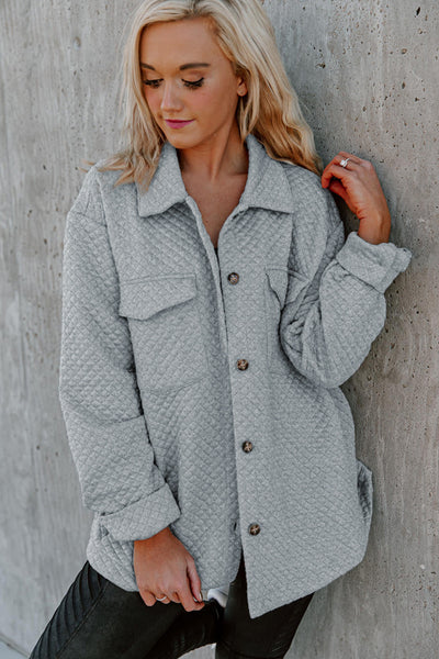 Grey Quilted Shacket