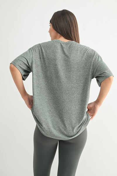 Brushed Hacci Oversized Boyfriend Tee in Urban Grey