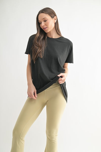 Shoreline Pima Cotton Slouchy Tee in Black