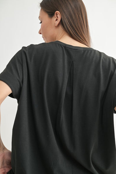 Shoreline Pima Cotton Slouchy Tee in Black