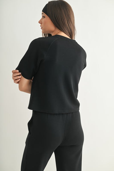 Laguna Soft Drape Raglan Tee in Black