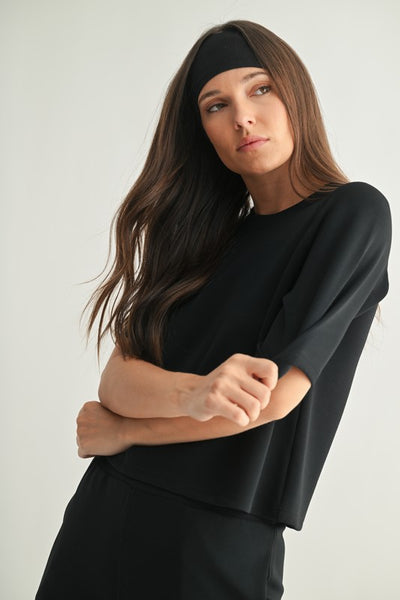 Laguna Soft Drape Raglan Tee in Black