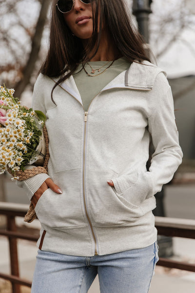 Ampersand Avenue FullZip Sweatshirt - Cloud Nine