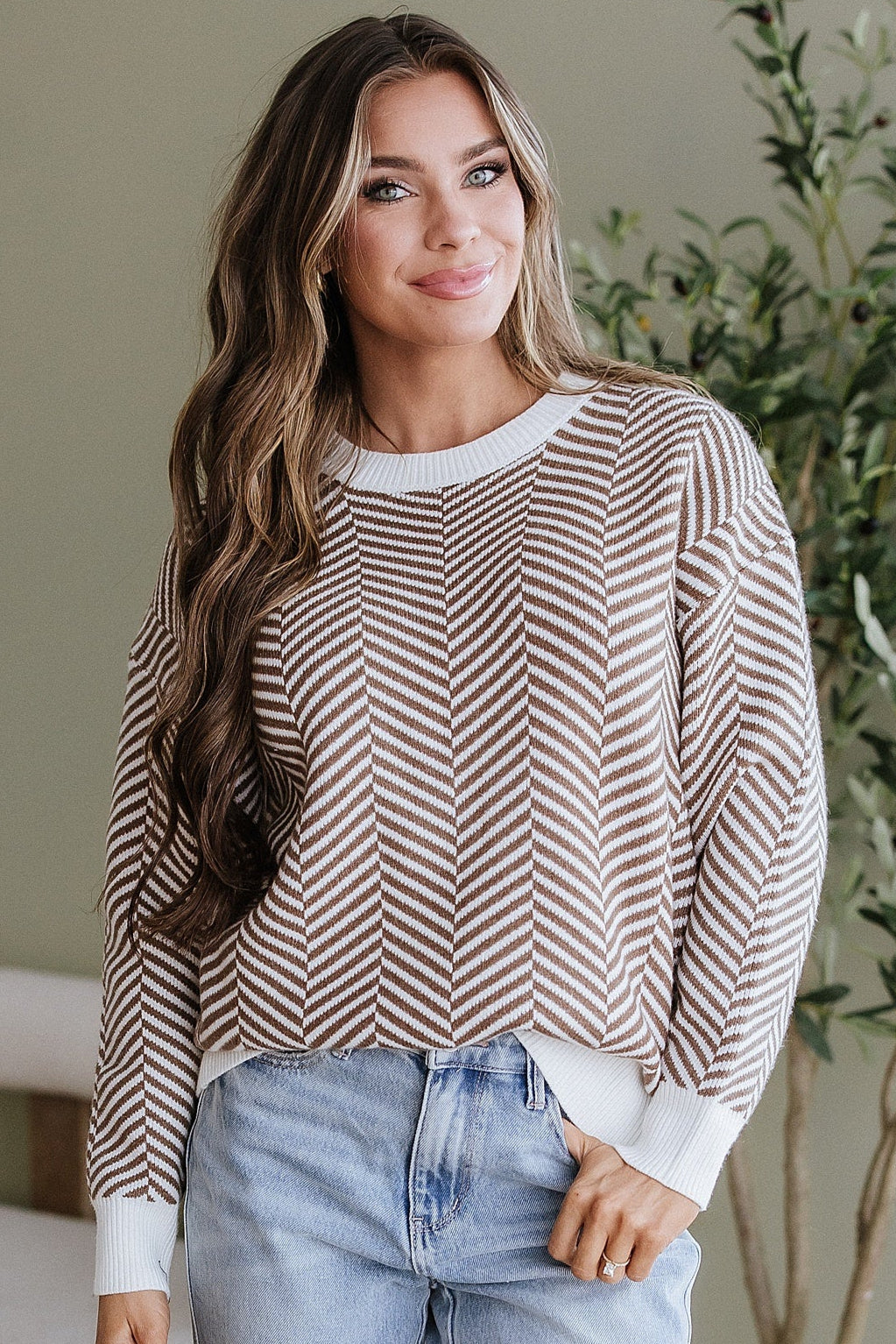 Coffee & Cream Pattern Sweater