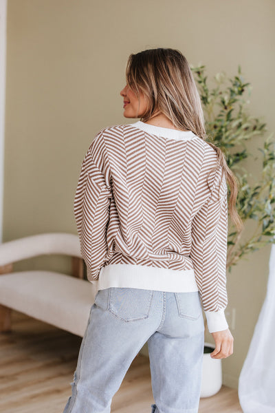 Coffee & Cream Pattern Sweater