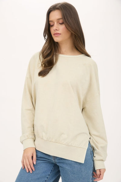 Oatmeal Washed Side Split Top