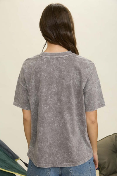 Charcoal Good Vibes Mineral Wash Tee