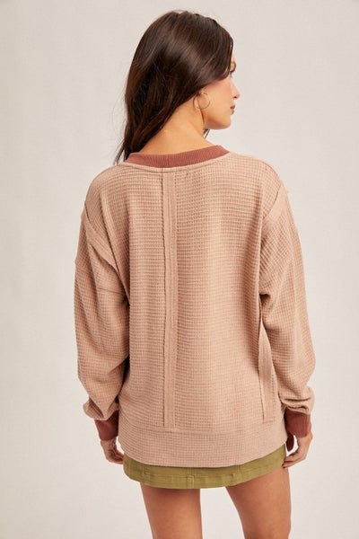 Rust Brushed Thermal Oversized Pullover