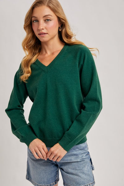 Hunter Green V-Neck Sweater